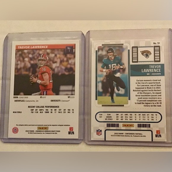 Trevor Lawrence 2022 Panini Donruss And Contenders Season a ticket-Jaguars - Picture 2 of 2